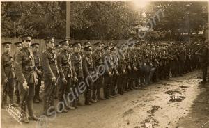 Gloucestershire Regiment soldiers standing at ease