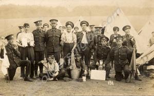 Devonshire Regiment soldiers in camp. c. 1914