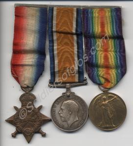 Group of three medals; 1914-1915 Star, British War