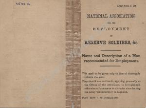 A.F.D.402 Buff card Employment of Reserve Soldiers