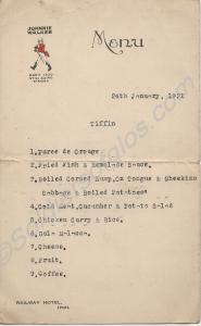 Rugby Tour Menu Card. 1st Battalion, The Glouceste