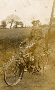 Soldier sitting on a motorcycle. 6th (Territorial)
