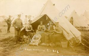 "Shoemakers Glos. Reg". Postcard to Sergeant Thoma