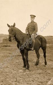Royal Artillery gunner mounted on a horse. c. 1912