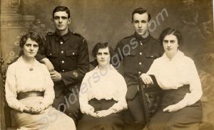 Family group circa 1914. Three sisters and two[?]