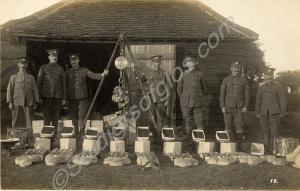 Organising the rations. Postcard sent from 20004 S
