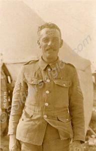 Sergeant wearing Boer War medal ribbons. 4th (Terr