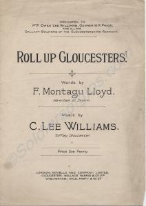 Sheet music of 'Roll Up Gloucesters' on double foo