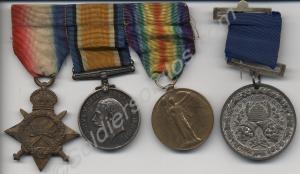 Group of four medals; 1914-1915 Star, British War
