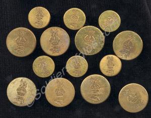 Set of 14 officers blazer buttons, 8 large and 6 s