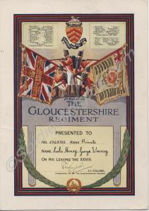 Regimental Leaving Testimonial. 5248355 Private Le