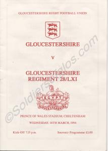 Programme of Gloucestershire Rugby Football Union.