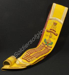 Queen's Colour shoulder belt, with brass pike cups