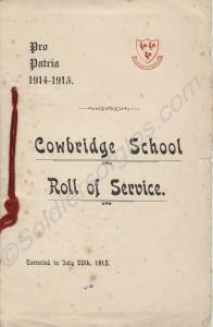Booklet of Cowbridge School Roll of Service 1914-1