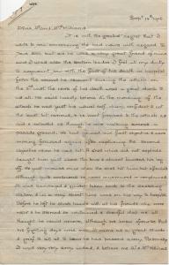 Letter of condolence to Mr. and Mrs. Williams rela