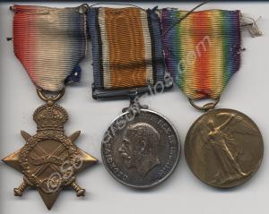 Group of three medals; 1914-1915 Star, British War