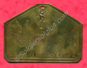 Brass oblong bed plate. Property of 2414434 Signal