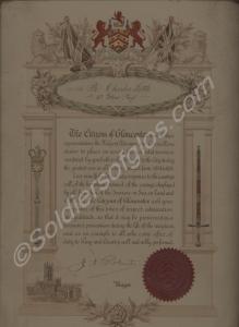 Framed honour scroll from the Citizens of Gloucest