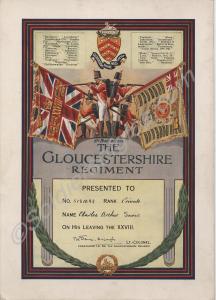 Regimental Presentation Certificate on discharge.
