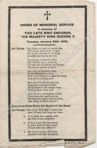 Order of Memorial Service of the Late King Emperor