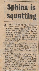 Newspaper cutting relating to a platoon of soldier