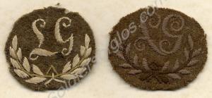 Two worsted Lewis Gun proficiency arm badges. Prop