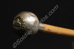 Bamboo swagger stick, with a silver knob with back