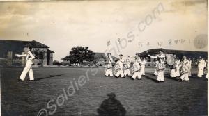 Band march past, 1st Battalion, The Gloucestershir