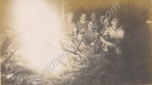 Camp fire scene. 1st Battalion, The Gloucestershir