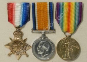 Group of three medals; 1914-15 Star, British War M