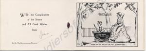 Regimental Christmas card, white with gold badges.