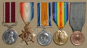 Group of five medals; Meritorious Service Medal, 1