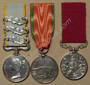 Group of three medals; Crimean War Medal, Turkish