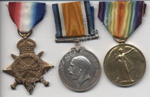 Group of three medals; 1914-1915 Star, British War