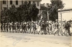 Soldiers with colour party of 2nd Battalion, The G