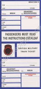 Train ticket from the British Military Train (The