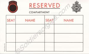 Place reservation ticket from the British Military
