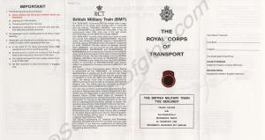 Royal Corps of Transport passenger guide to the Br