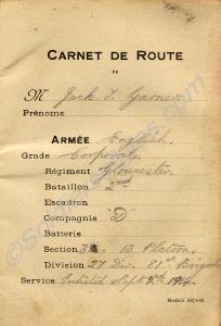 Small pocket diary of 13649 Sergeant Jack Garner.