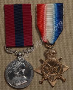 Group of two medals; 1914-1915 Star and Distinguis