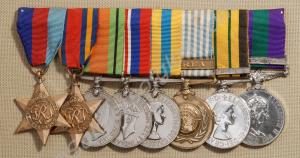 Group of eight medals; 1939-1945 Star, Burma Star,