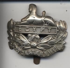 Gloucestershire Regiment front badge in white meta