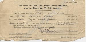A.F.W.3044 - Transfer to class 'W' Royal Army Rese