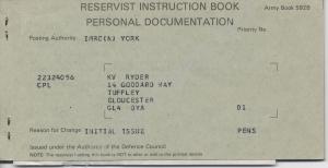 Army Book 592B Reservist instruction book.  c.1981