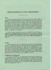 Re-Instatement in Civil Employment Notice.  c.1981