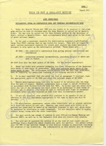 Army Pensioners' Mobilisation Instructions.  c.198