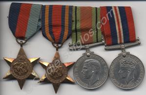 Group of four medals; 1939-1945 Star, Burma Star,