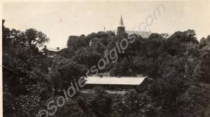 View of India/Burma - a Church seen though foreste