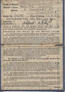 Royal British Legion Membership Card. 5172646 Corp