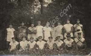 Group of soldiers wearing goatskin jerkins.  1/4th